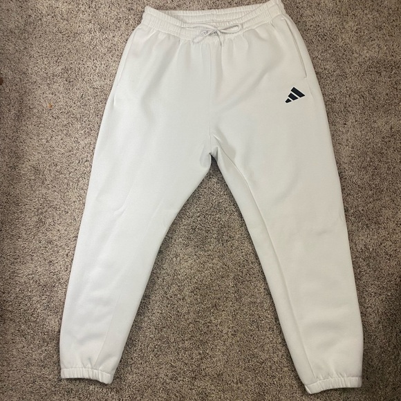 Adidas Mens Future Icon Small Logo Pants size Large White with black logo - Picture 7 of 11